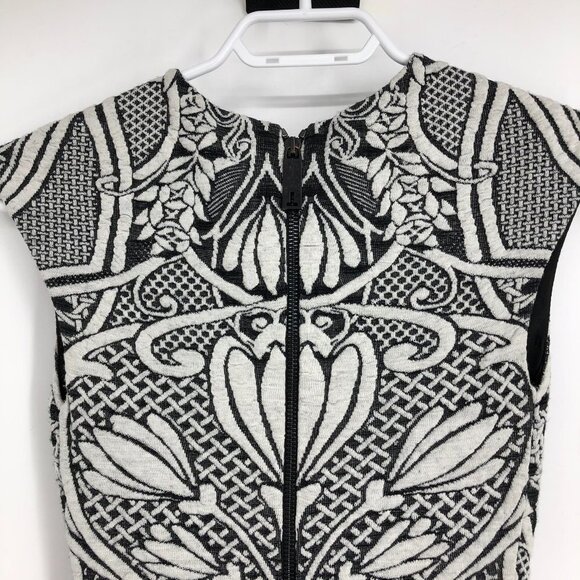 Ted Baker London Black and White Sancha Jacquard Fitted Pencil Midi Dress size 0 - Picture 11 of 16